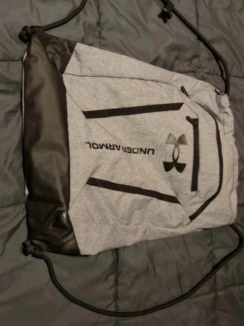Under Armour Gray and Black Drawstring Gym Backpack